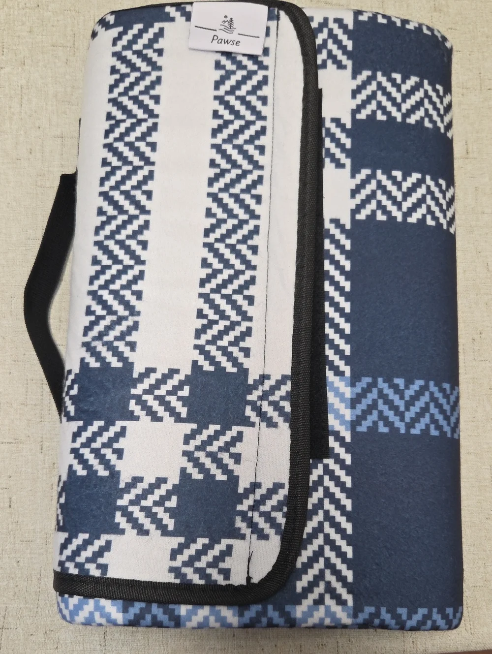 Pawse Picnic Blanket- Blue Plaid